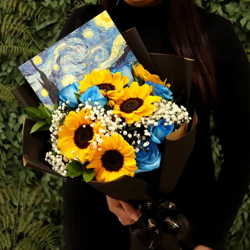 Buquê de Girassóis Noite Estrelada Van Gogh - Imagem 2