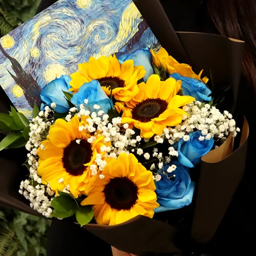 Buquê de Girassóis Noite Estrelada Van Gogh - Imagem 3