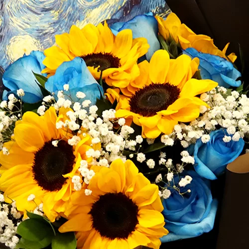 Buquê de Girassóis Noite Estrelada Van Gogh - Imagem 4