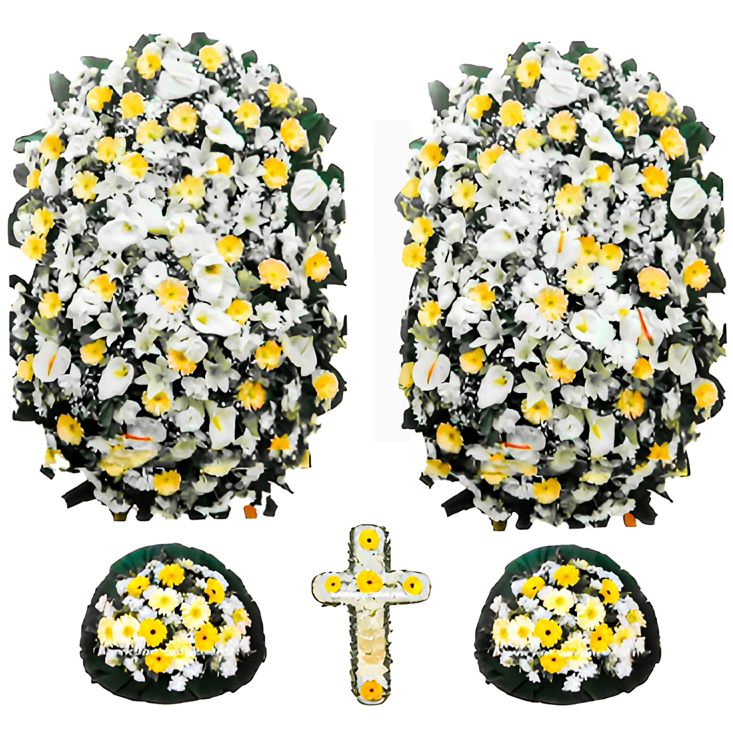 Conjunto de Coroa de Flores Ouro