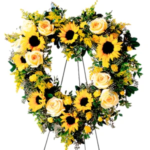 Coração de flores Premium Ouro