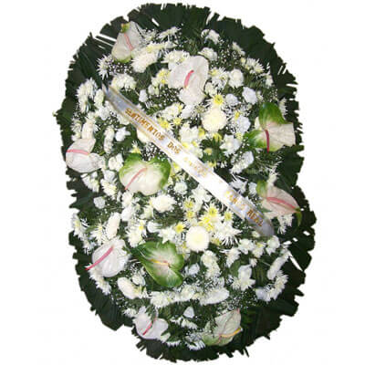 Coroa de Flores Brancas e Amarelas: Flores Nobres - 2C Luxo 1