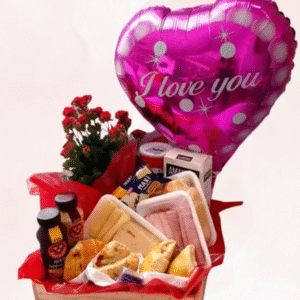 Cesta de Café da Manhã I Love You Coração