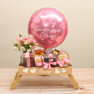 Cesta café da manhã feliz aniversário