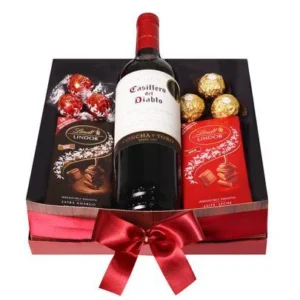 kit de vinho e chocolate especial